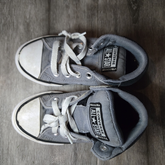 Converse Other - CONVERSE All Star Canvas Lace Up Mid Top Sneakers Gray, Kid's Youth Size 11